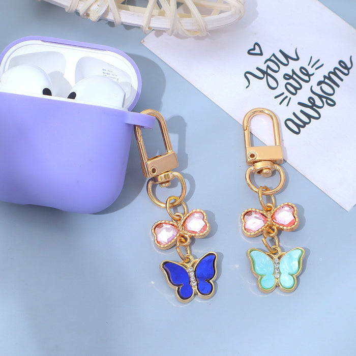 Wholesale Keychain Pendant Creative Alloy Butterfly Headphone Mobile Phone Bag Pendant