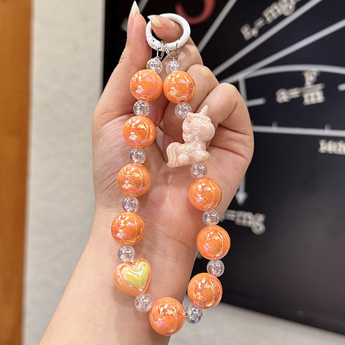 Wholesale Wholesale acrylic DIY handmade bead keychain, phone pad, phone chain