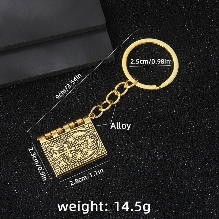 Wholesale Small niche design, flip page bag, keychain, creative retro cross pendant, pendant