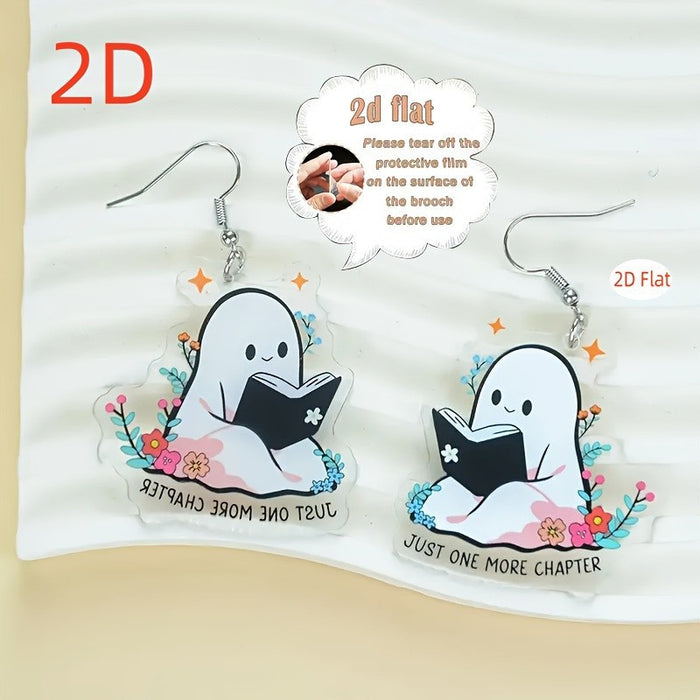 Wholesale Quirky Cartoon Ghost Acrylic Earrings Trendy Jewelry Accessory MOQ≥12