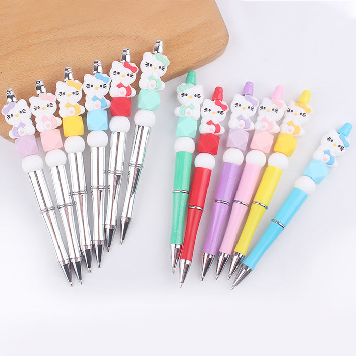 Wholesale Cartoon Silicone Plastic Bead Pen JDC-PN-GuangTian009