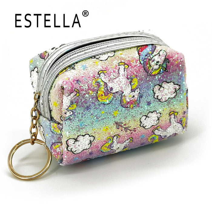 Wholesale Sequin coin purse Cartoon portable mini storage bag Lipstick bag