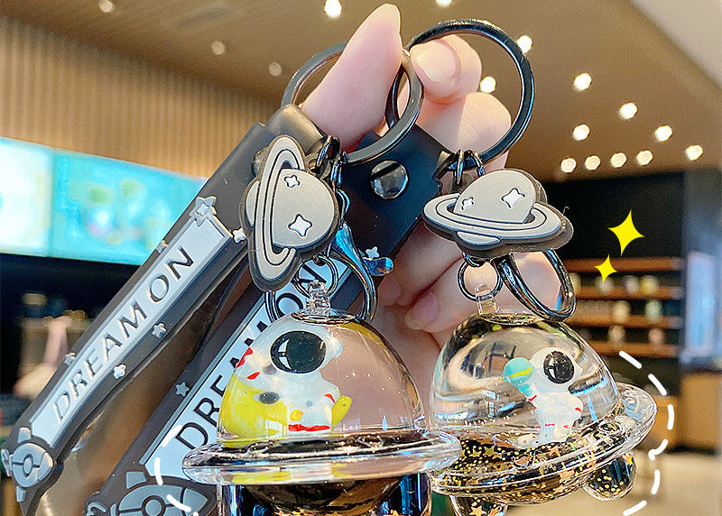 Wholesale Astronaut Floating Sand OilFilled Acrylic Keychain Decorative Car Key