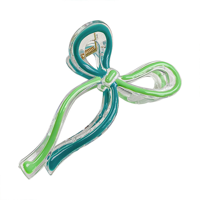 Wholesale Chic Bow Design Hair Claw Clip Grass Green Handmade Fashion Accessory Gift Boutique Resale