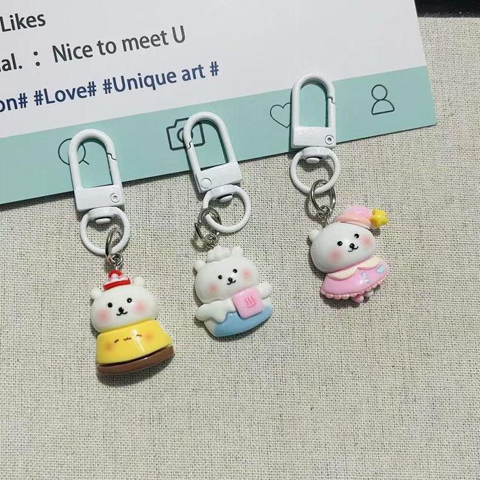 Wholesale Cute Cartoon Animal Keychain Bag Charm Resin Plastic For Student Backpacks And Girls Purses Fashion Accessory Gift