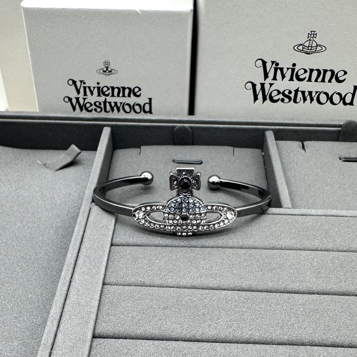 Wholesale Saturn Full Diamond Classic Planet Bracelet Opening Adjustable Punk Style Bracelet