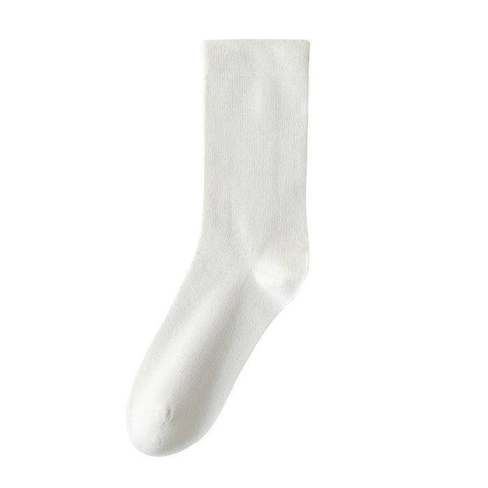 Wholesale Cotton mid tube socks, white boneless socks, loose mouth socks, long tube pile socks