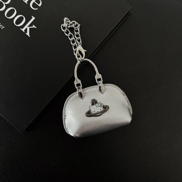 Wholesale Handmade leather small bag keychain