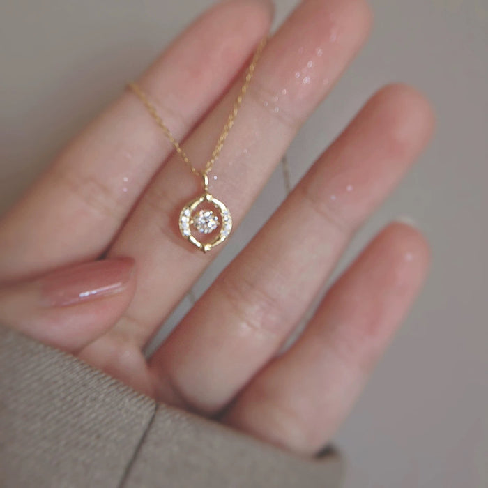 Wholesale Pure silver gold-plated hollow necklace for women, with a niche design and a light luxury commuting collarbone chain