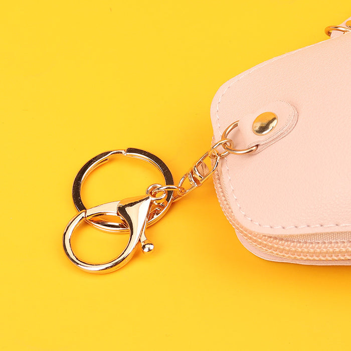 Wholesale Chic Cartoon Duck PU Leather Keychain Coin Purse Zipper Backpack Fashion Accessory Gift