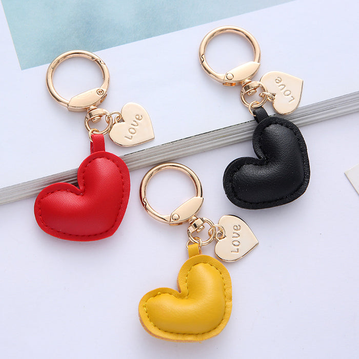 Wholesale Leather Love Earphone Bag Key Chain Luggage Bag School Bag Small Pendant