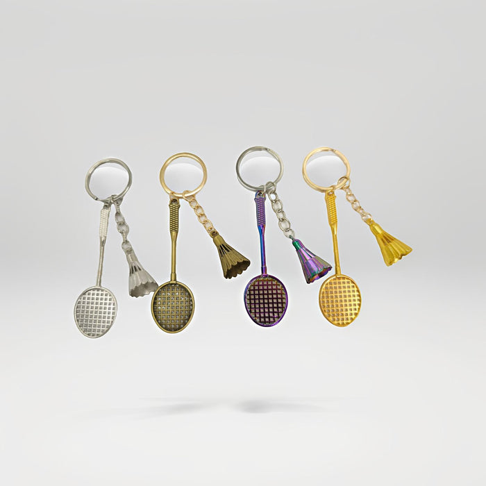 Wholesale Creative Golden Badminton Metal Badminton Personalized Keychain