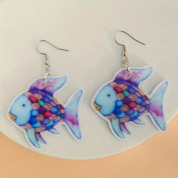 Wholesale Mermaid Cartoon Animal Ocean Series Acrylic Earrings JDC-ES-WenT021