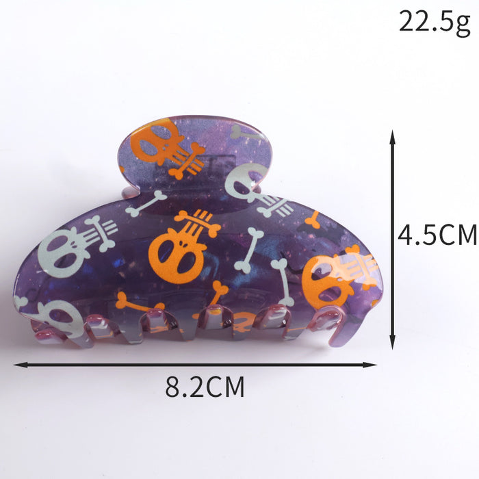 Wholesale Halloween imitation acetate  funny dark style shark clip personality creative pumpkin hairpin ghost clip