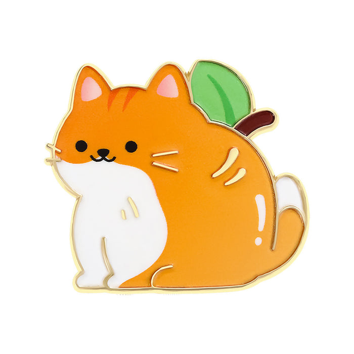 Wholesale Cartoon cute cat badge creative fruit cherry animal badge metal brooch clothing bag jewelry accessories