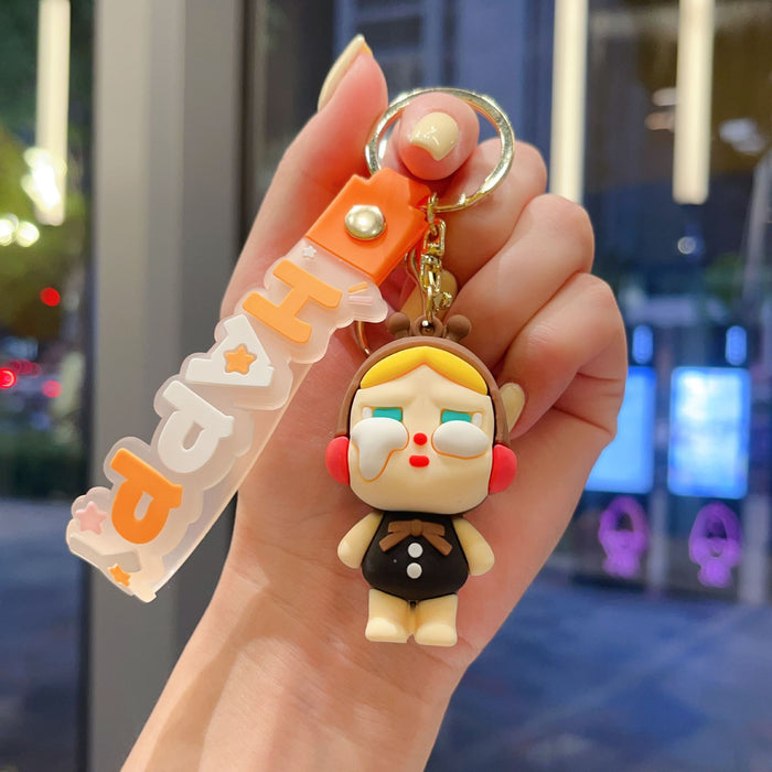 Wholesale New Crying Baby Keychain Cute Soft Plastic Cartoon Doll Car Keychain Fashion Gift Bag Pendant