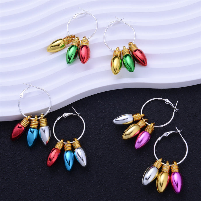 Wholesale Colorfulful Plastic Electroplated Light Bulb Earrings