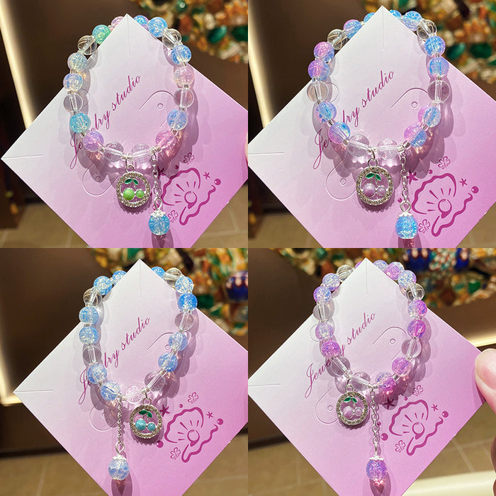 Wholesale Cherry Design Glass Beaded Bracelet Fashion Jewelry Accessory MOQ≥3