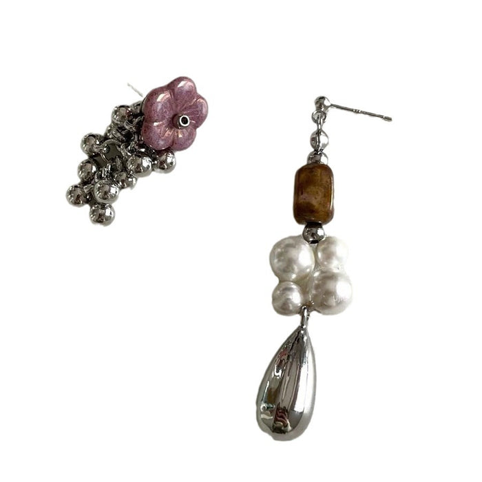 Wholesale Design flower handmade bead earrings, silver ear studs, ear clips for women