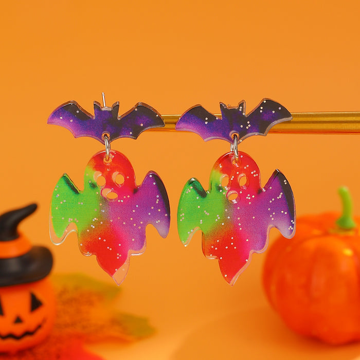 Wholesale  candy ghost hat earrings acrylic small holiday earrings cartoon cute funny earrings