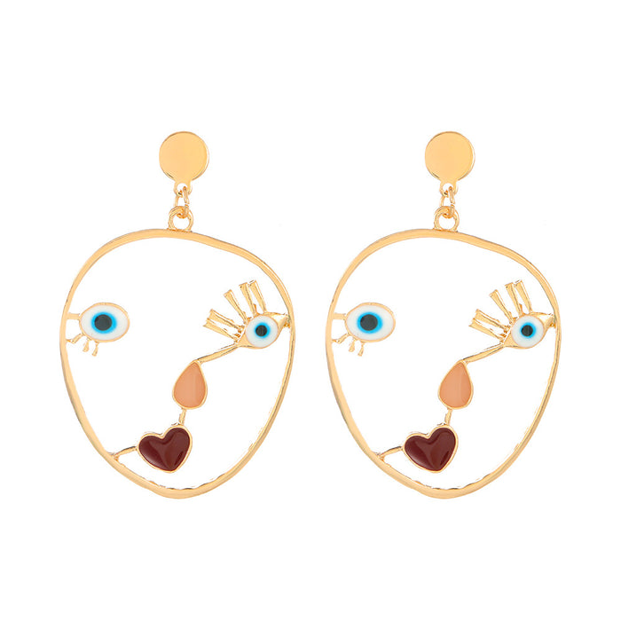 Wholesale Accessories specifically designed for abstract faces, eye drops, oil earrings, earrings, exaggerated jewelry, personalized earrings