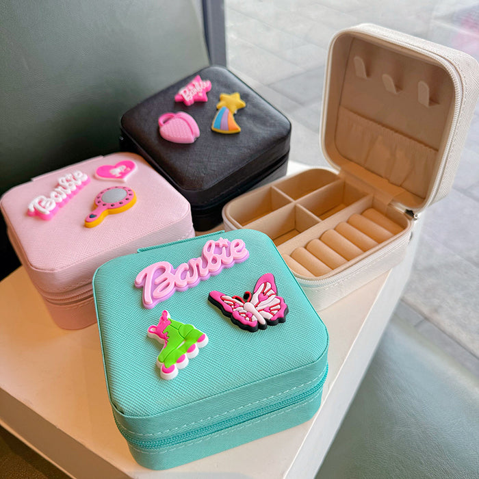 Wholesale Portable letter  Jewelry Box ins style sweet cute travel stud earrings necklace jewelry storage box