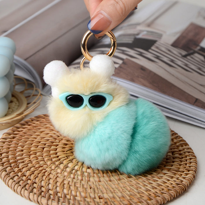 Wholesale Ugly-cute f caterpillar keychain