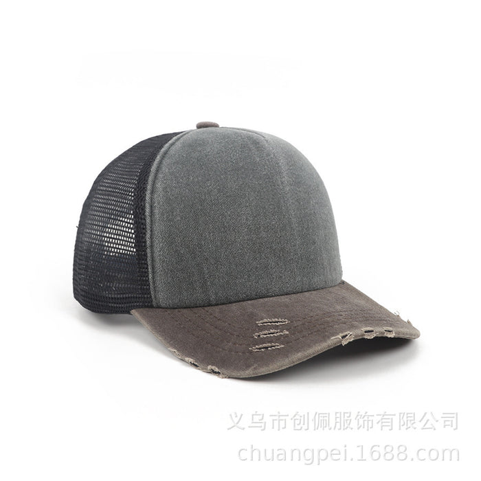 Wholesale Hat light version can be customized with embroidered LOGO for aging, washed cotton hat, breathable mesh hat, outdoor sun protection hat