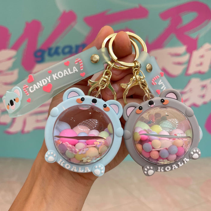 Wholesale Acrylic oiled peach keychain couple bag pendant car keychain pendant small gift