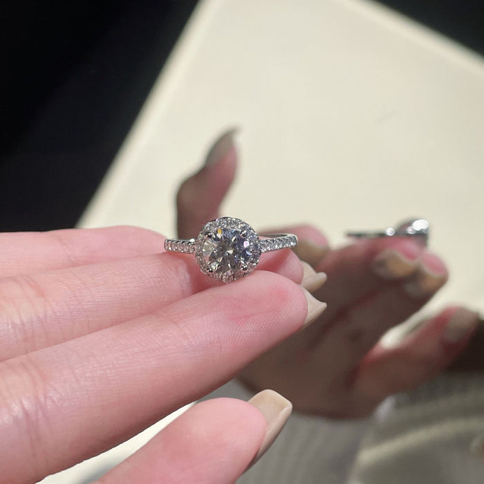 Wholesale 925 Silver Moissanite Ring Adjustable Open Design Stylish Women' s Jewelry Accessory