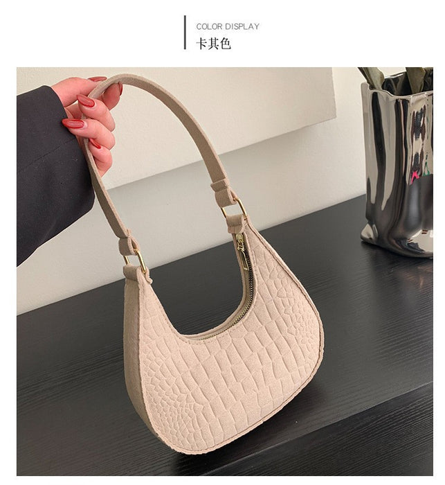 Wholesale Stone Pattern Underarm Felt Shoulder Bag JDC-SD-SYuan010