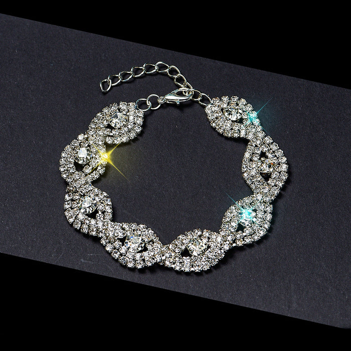 Wholesale rhombus geometric diamond-encrusted rhinestone bracelet
