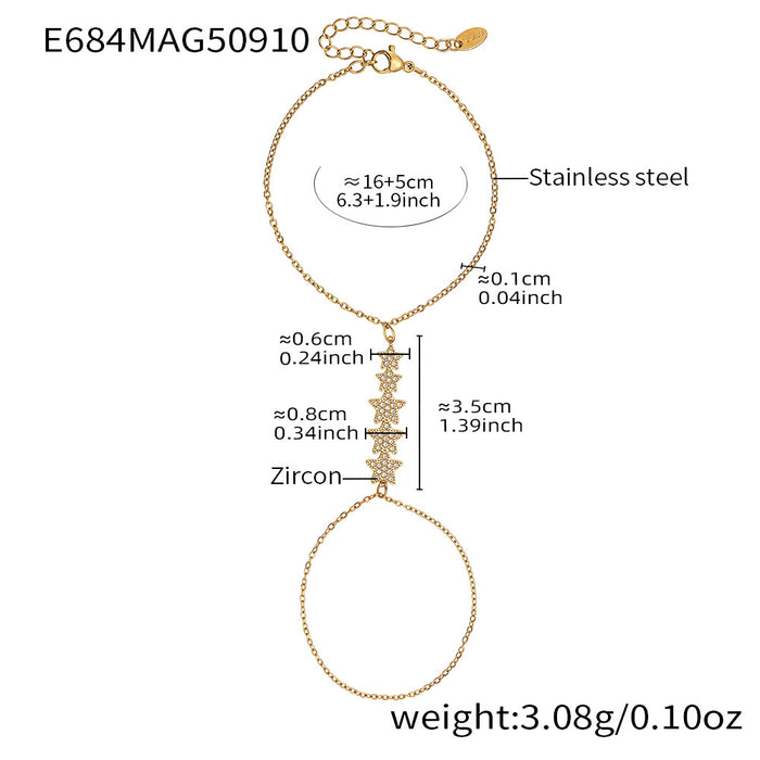 Wholesale Stainless Steel Hand Chain with 5A Zirconia Inlay