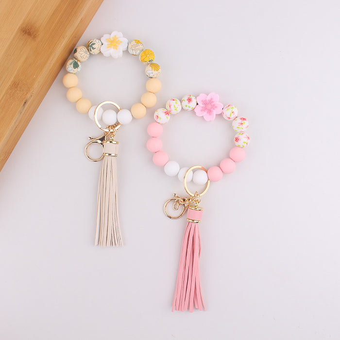 Wholesale Silicone Bracelet  Jewelry Silicone Keychain Flower Bracelet