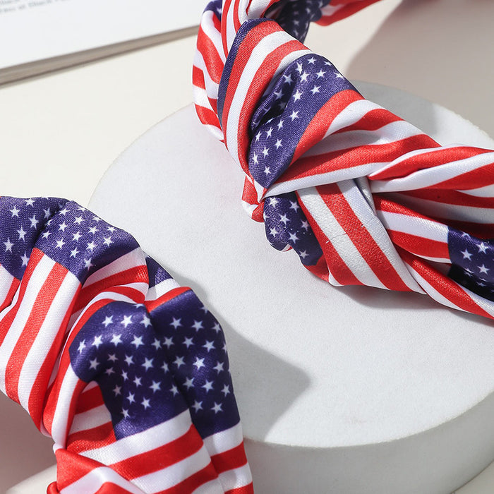 Wholesale American Independence Day Five-pointed Star Flag Fabric Headband Headband JDC-HD-JinZ002