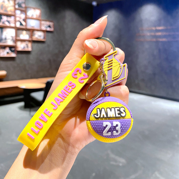 Wholesale Metal Soccer Star Cartoon Keychain Decorative Car Key Accessory MOQ≥2