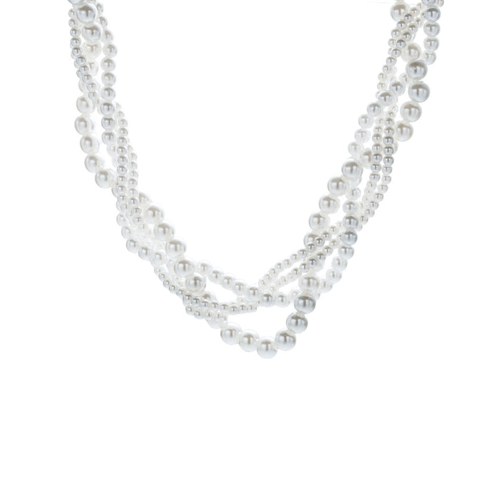 Wholesale Vintage multi-layer Fried Dough Twists pearl necklace, luxury, high-end, fashionable collarbone chain jewelry