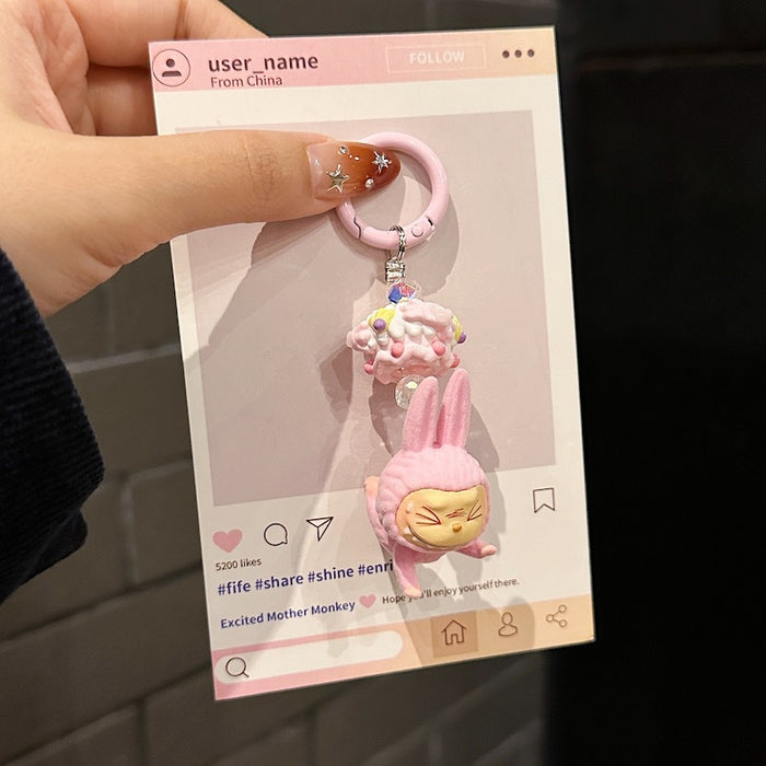 Wholesale Lazy Yoga Series Mobile Phone Chain Stuffed Trendy Light Luxury Bag Pendant Car Keychain