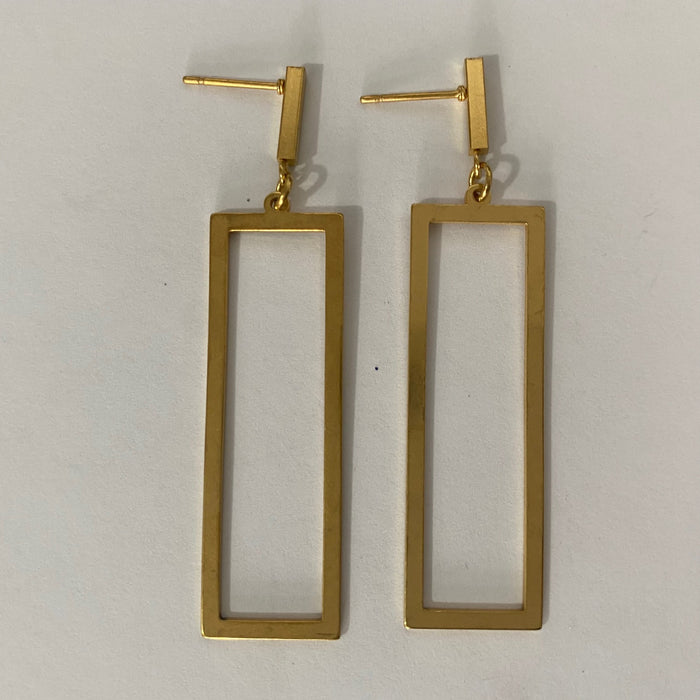 Wholesale Simple matte gold versatile earrings with high-end feel, trendy geometric earrings, earrings, pendants, accessories