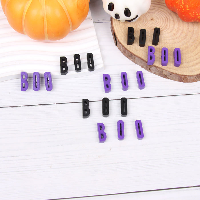 Wholesale 50PCS Halloween Ghost Face Hemp Rope DIY Tassel Wooden Beads JDC-BDS-TianYue013