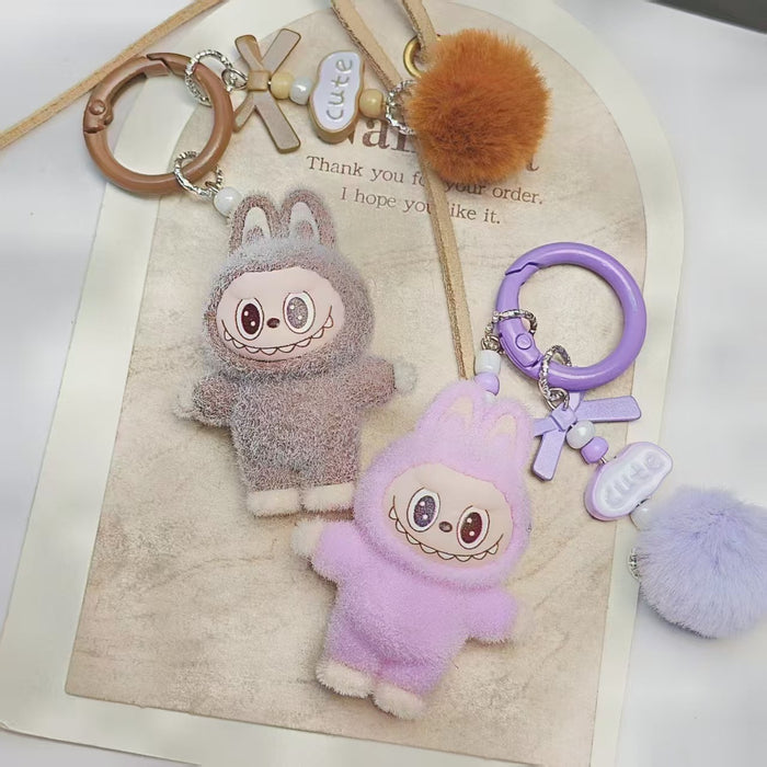 Wholesale Flocked Rabbit Keychain Backpack Charm