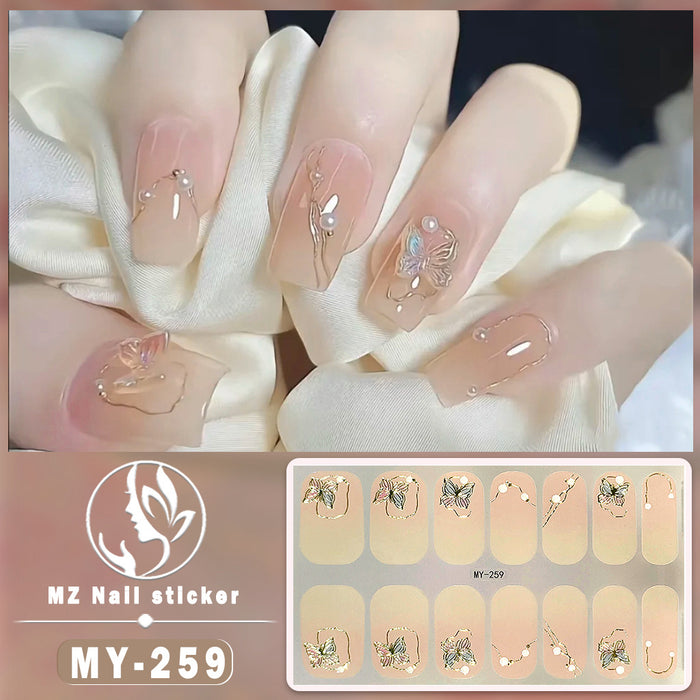 Wholesale 14 Pieces/sheet Butterfly Bake Free Gel Nails Kits Nail Stickers JDC-NS-ARS002