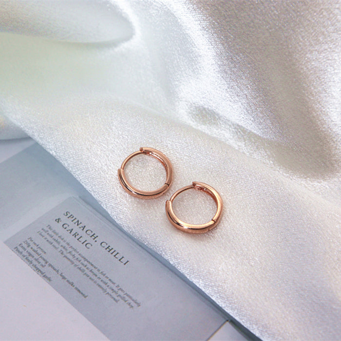 Wholesale Simple and fashionable smooth plain ring earrings, niche, high-end, versatile, geometric circles