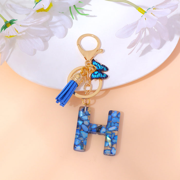 Wholesale Letter Keychain Tassel Butterfly Girl Bag Pendant