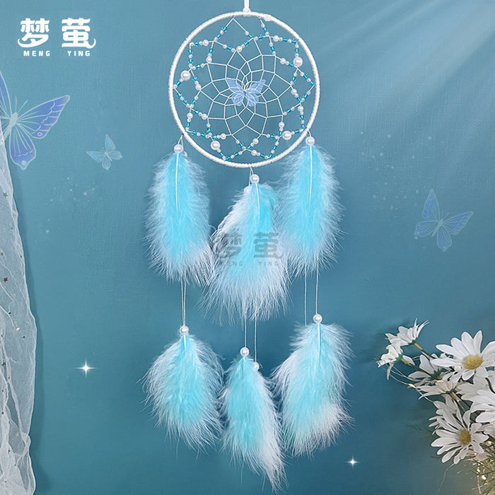 Wholesale Dreamcatcher Feather Pendant Butterfly Shop Dreamcatcher Simple Handmade Weaving Creativity