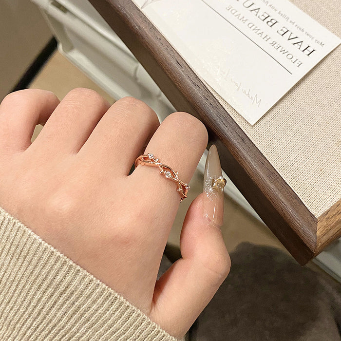 Wholesale Full Diamond Ring, Light Luxury, Exquisite, Versatile, High End, Open Mouth Finger Ring