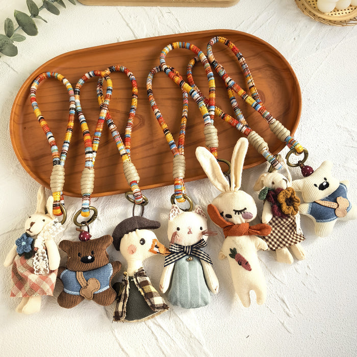 Wholesale Handmade Cartoon Animal Fabric Keychain Bag Charm - Cute Little Bear Pig Duck MOQ≥2