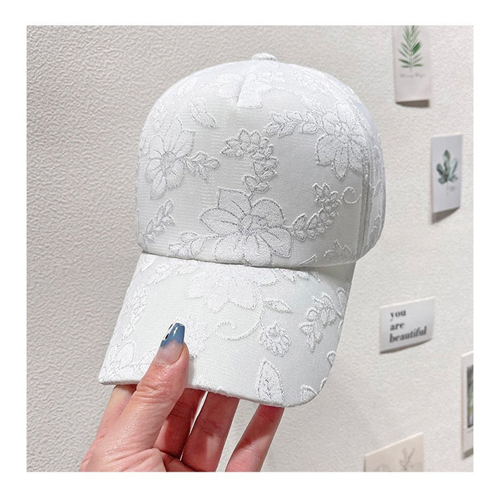 Wholesale Butterfly Duckbill Sun Hat for Women  Breathable Sun Protection Floral Baseball Cap
