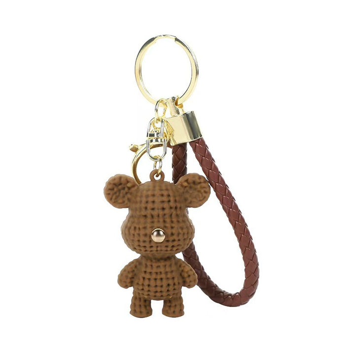 Wholesale Cartoon Wool Bear Keychain Internet Celebrity Fashion Bag Pendant Car Key Chain Small Gifts