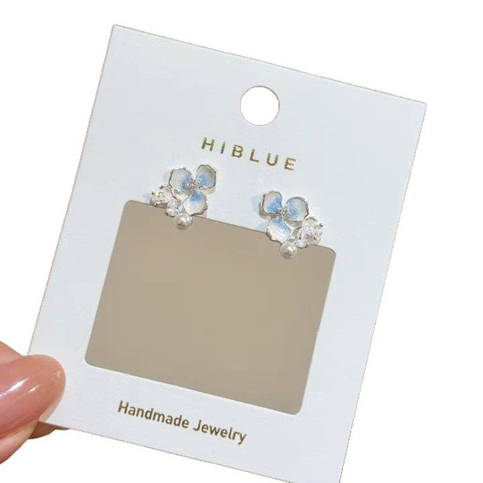 Wholesale Gradient flower pearl earrings, light luxury temperament, high-end feeling, unique earrings